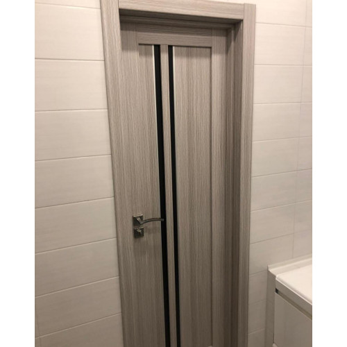 Дверь межкомнатная ТУРИН 525 с молдингом, экошпон (ст. черное)